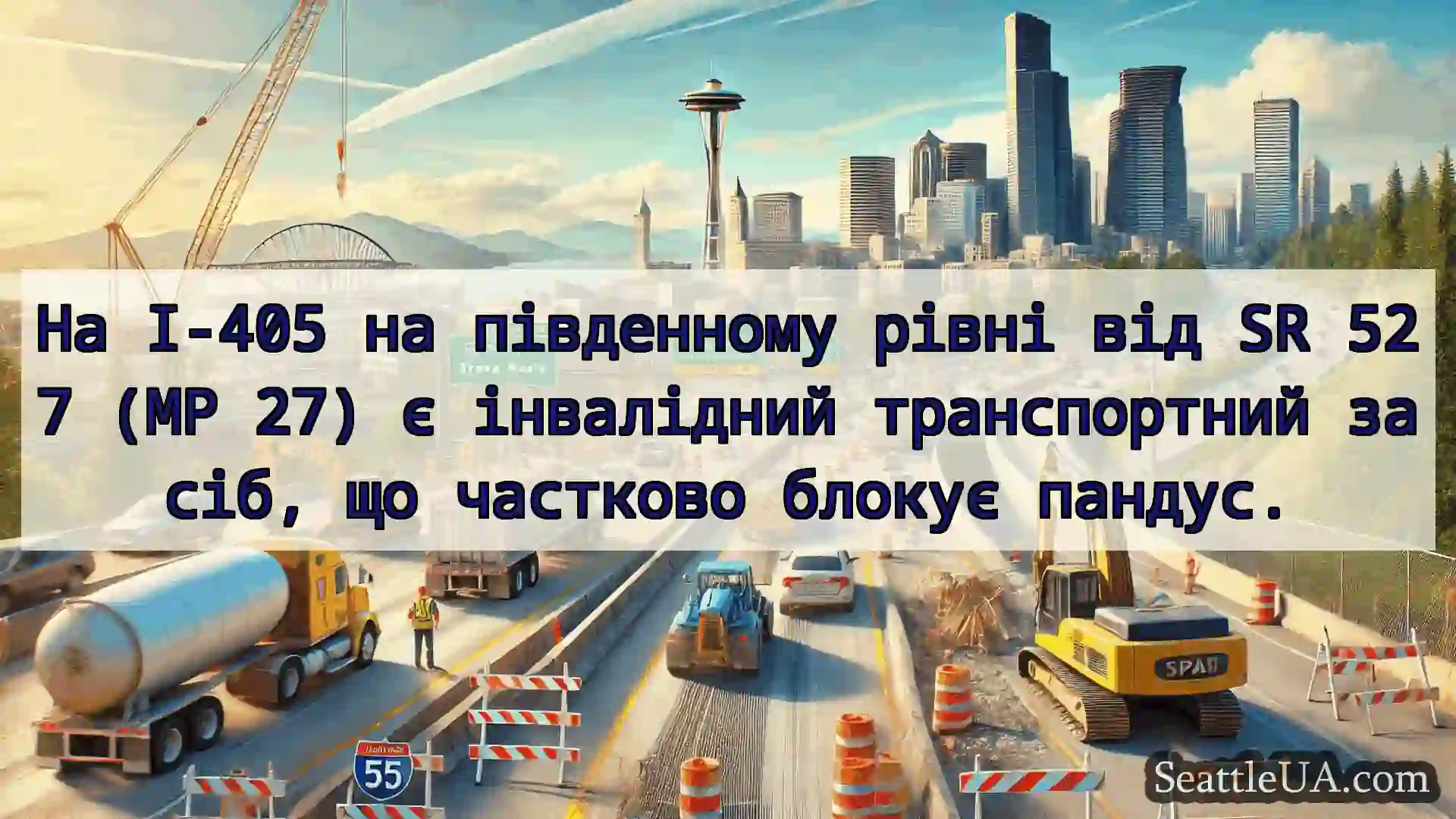 Транспортні новини Сіетла На I-405 на південному рівні від