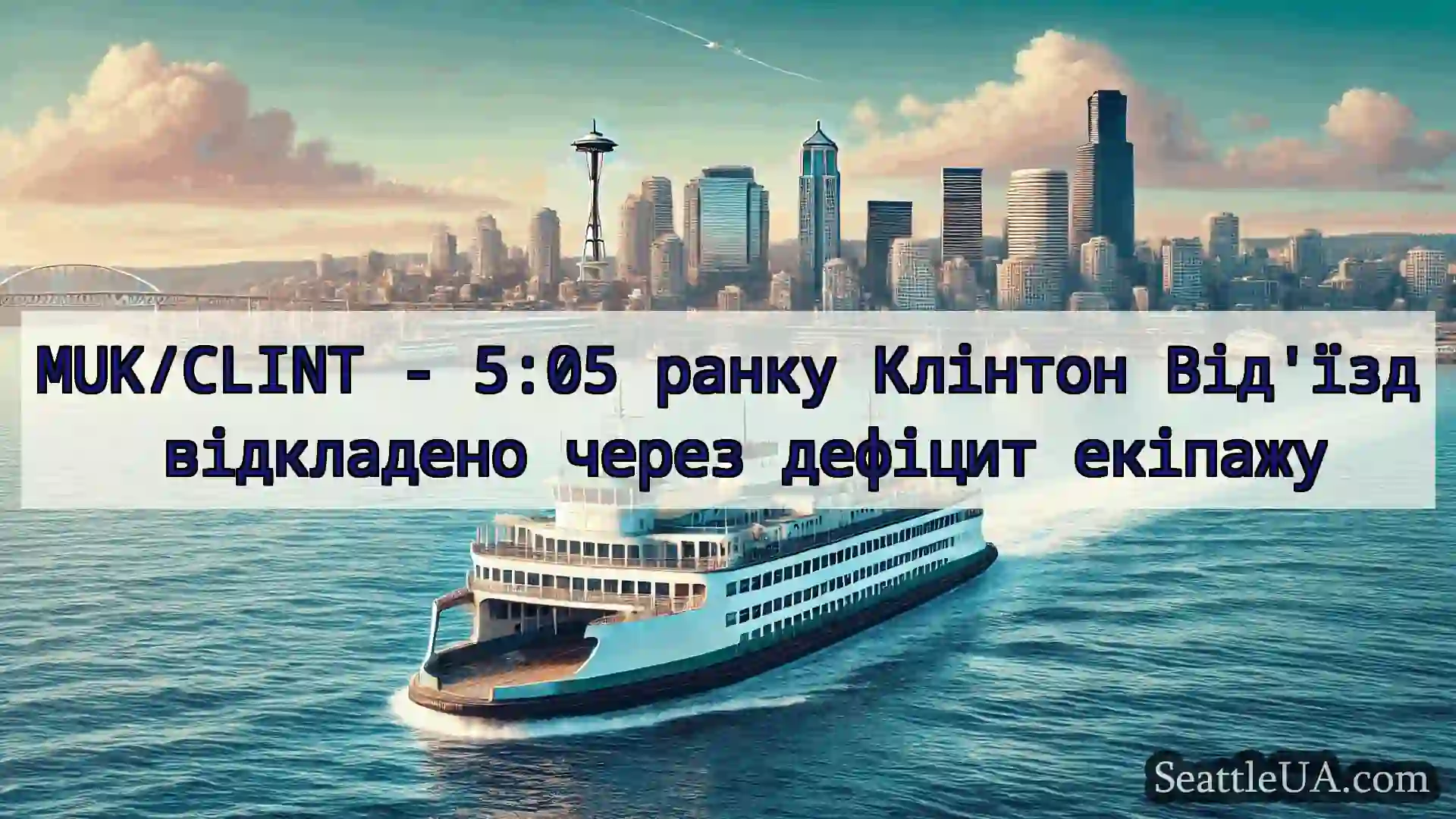новини про пороми Сіетла MUK/CLINT - 5:05 ранку Клінтон