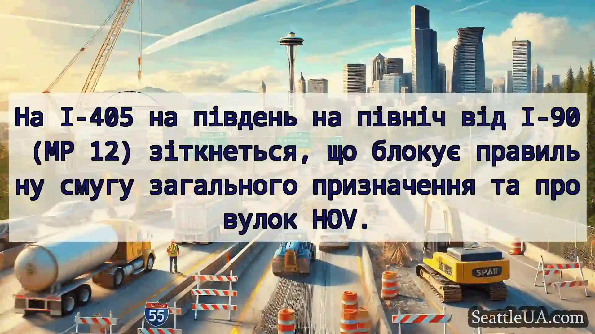 Транспортні новини Сіетла На I-405 на південь на північ від