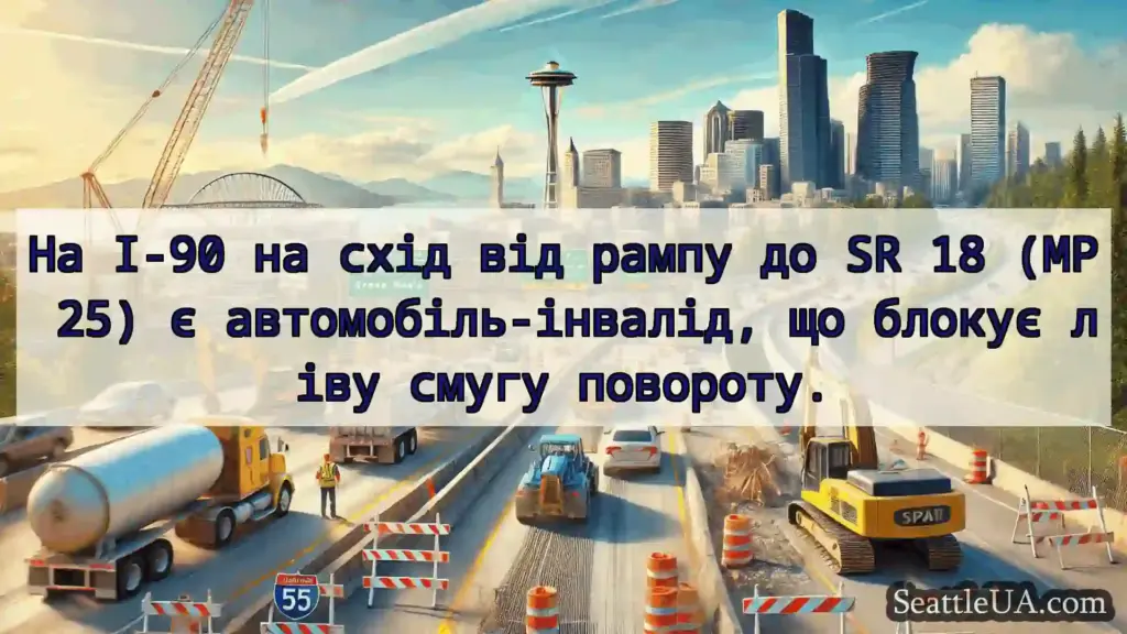 Транспортні новини Сіетла На I-90 на схід від рампу до SR 18