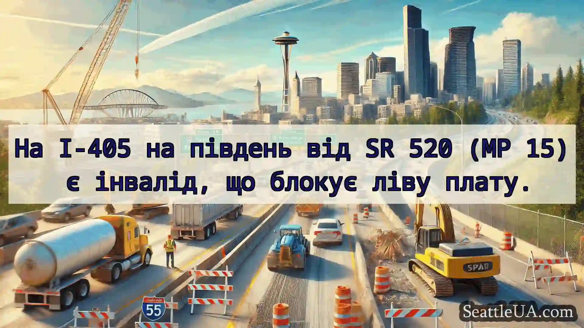 Транспортні новини Сіетла На I-405 на південь від SR 520 (MP