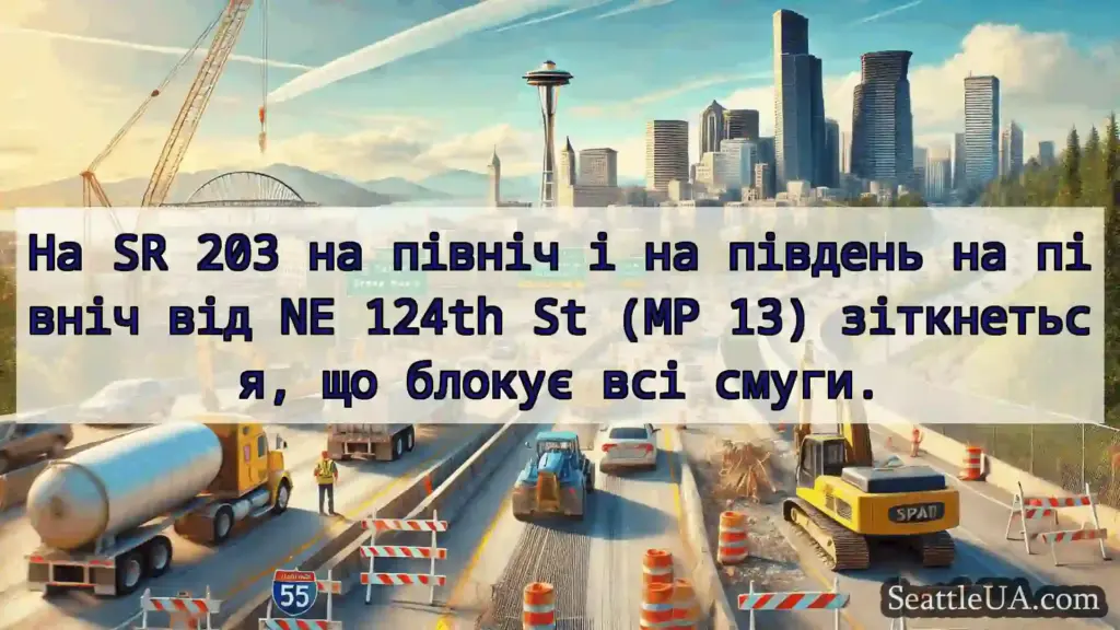 Транспортні новини Сіетла На SR 203 на північ і на південь