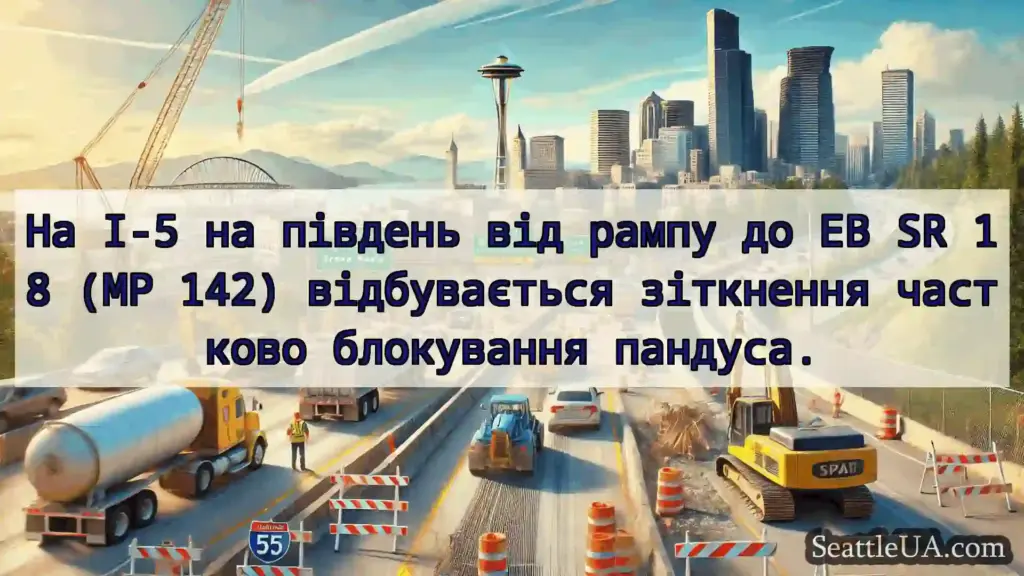 Транспортні новини Сіетла На I-5 на південь від рампу до EB