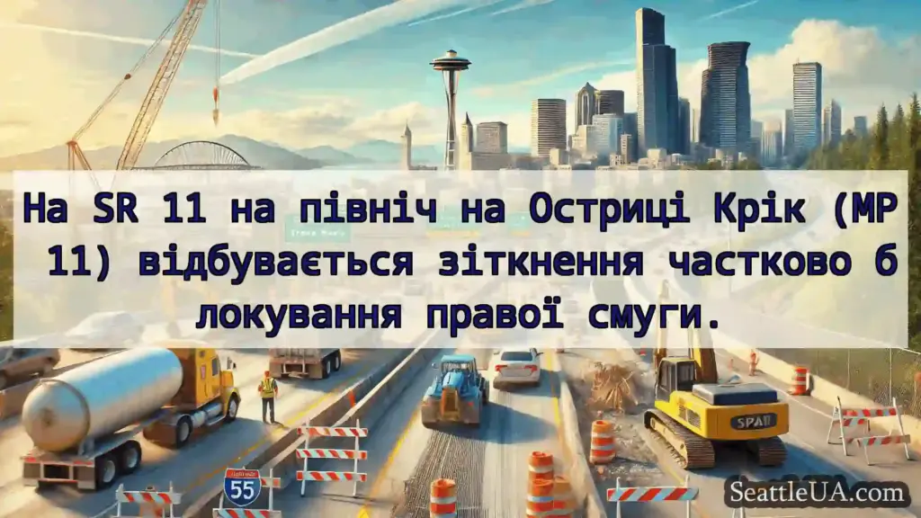 Транспортні новини Сіетла На SR 11 на північ на Остриці Крік