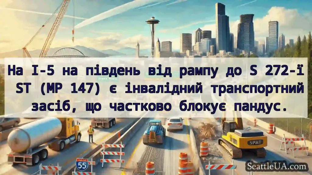 Транспортні новини Сіетла На I-5 на південь від рампу до S