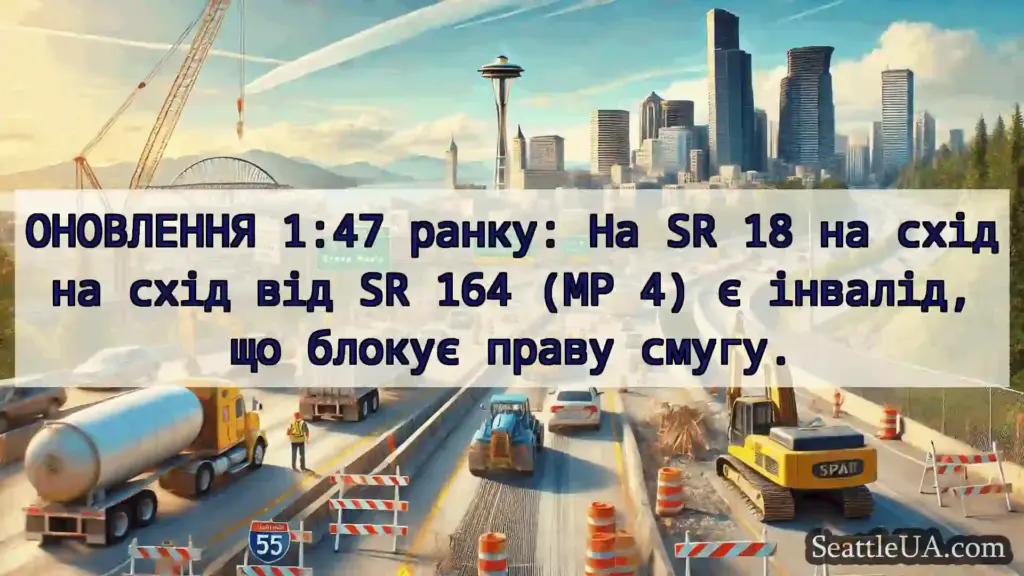 Транспортні новини Сіетла ОНОВЛЕННЯ 1:47 ранку: На SR 18 на