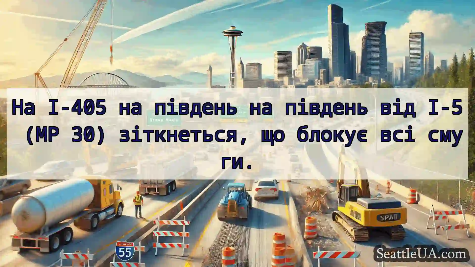 Транспортні новини Сіетла На I-405 на південь на південь від