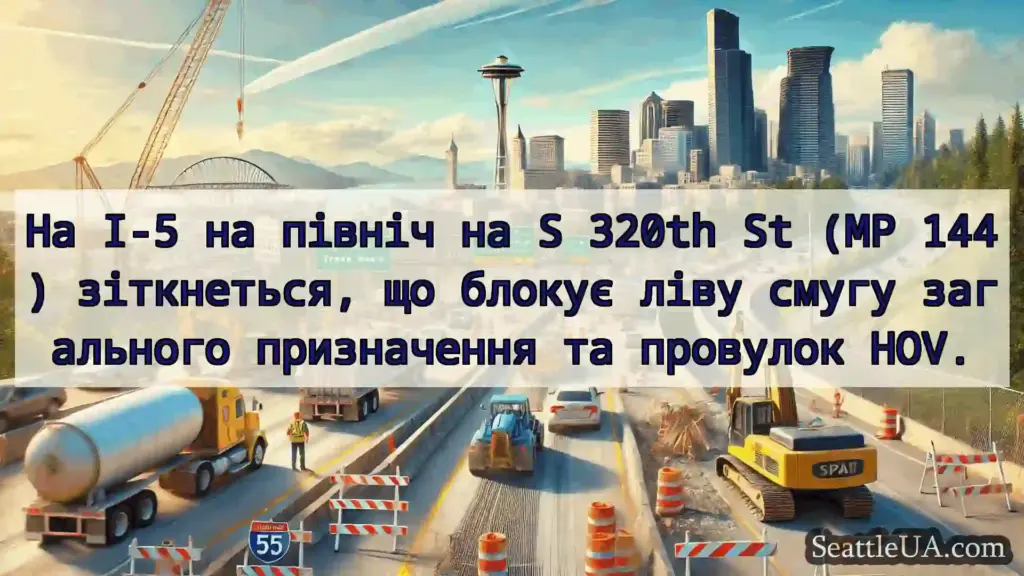 Транспортні новини Сіетла На I-5 на північ на S 320th St (MP