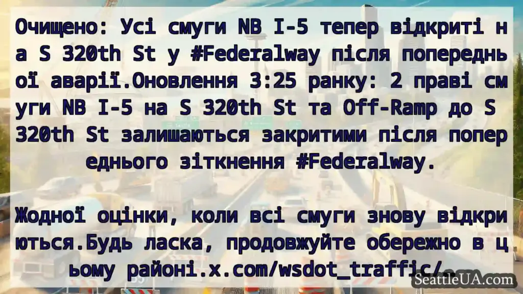 Транспортні новини Сіетла Очищено: Усі смуги NB I-5 тепер