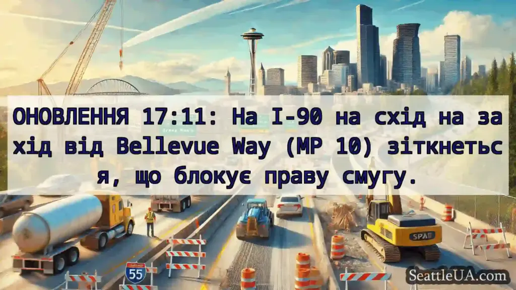 Транспортні новини Сіетла ОНОВЛЕННЯ 17:11: На I-90 на схід