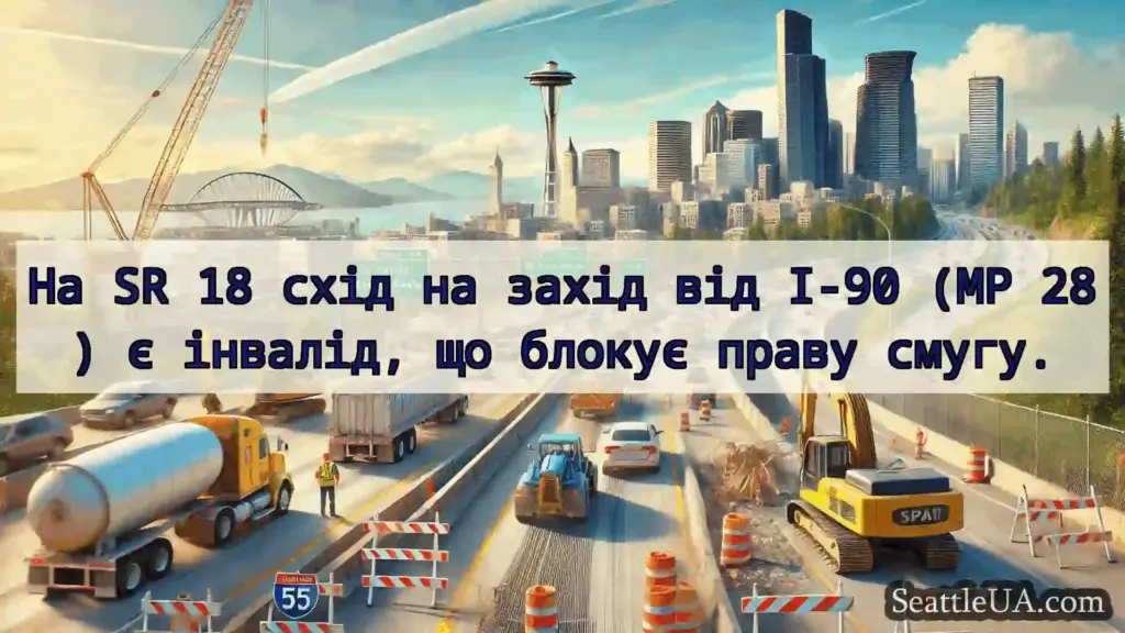Транспортні новини Сіетла На SR 18 схід на захід від I-90