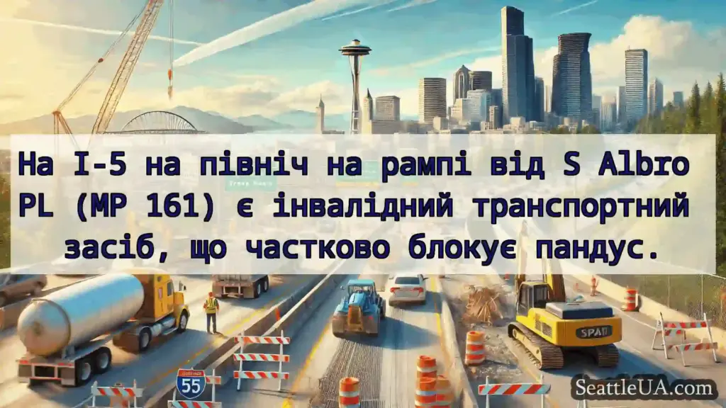 Транспортні новини Сіетла На I-5 на північ на рампі від S