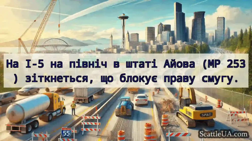 Транспортні новини Сіетла На I-5 на північ в штаті Айова (MP