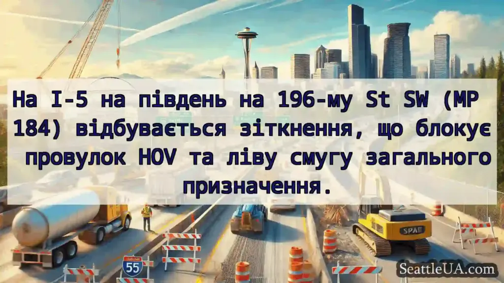 Транспортні новини Сіетла На I-5 на південь на 196-му St SW
