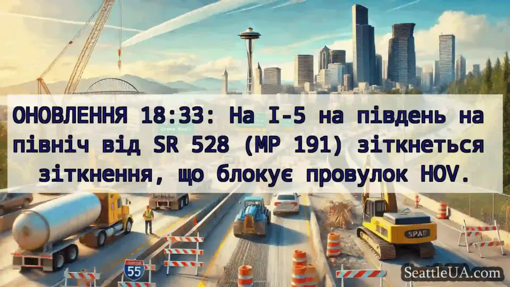 Транспортні новини Сіетла ОНОВЛЕННЯ 18:33: На I-5 на південь