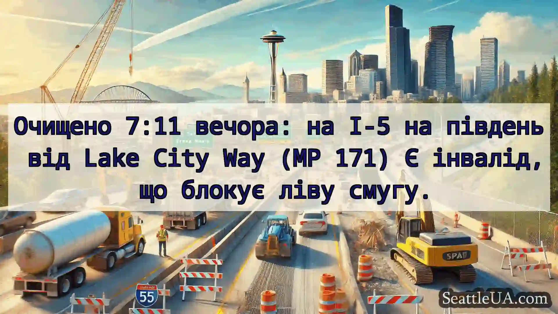 Транспортні новини Сіетла Очищено 7:11 вечора: на I-5 на