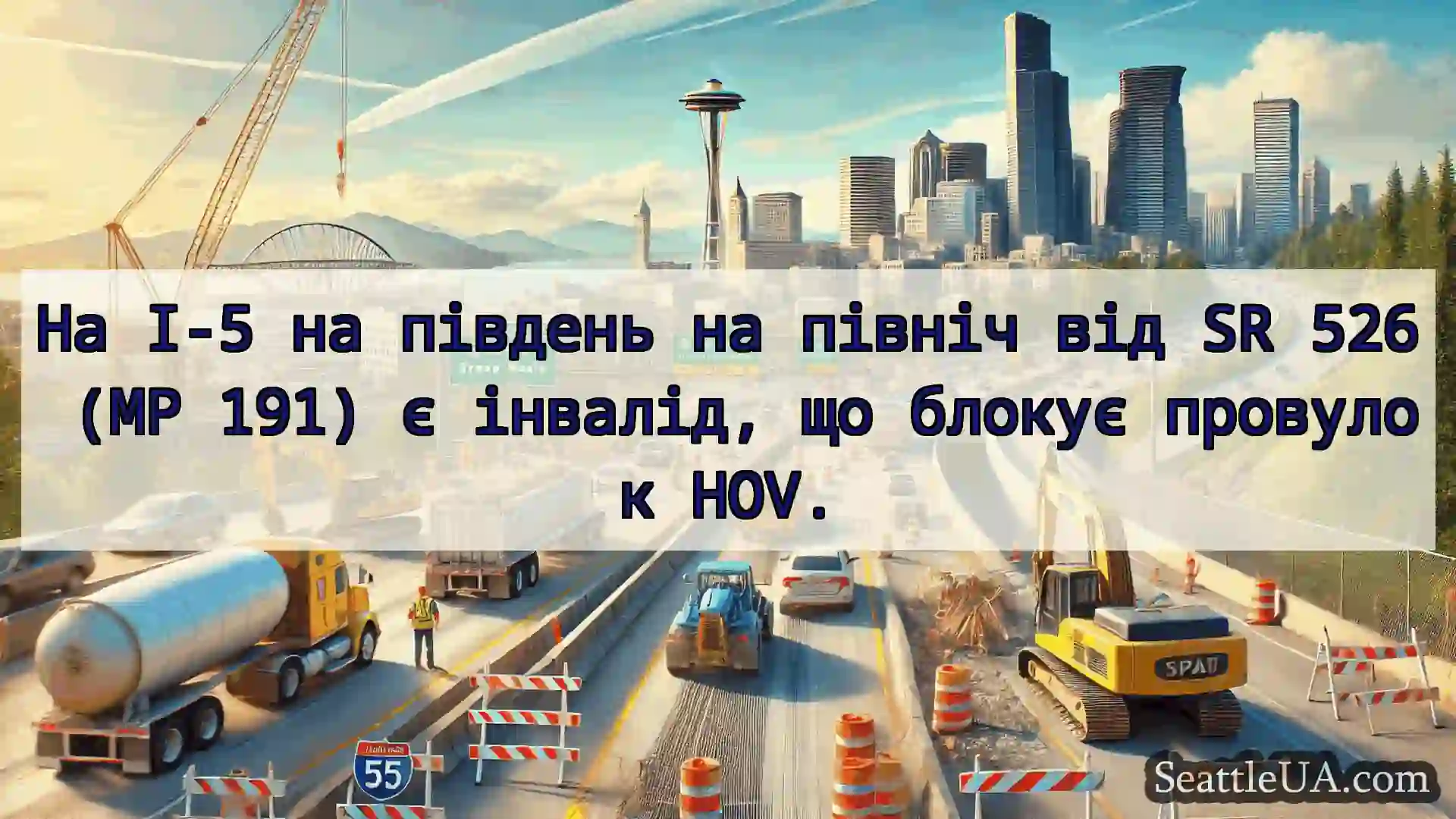 Транспортні новини Сіетла На I-5 на південь на північ від SR