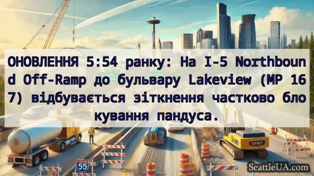 Транспортні новини Сіетла ОНОВЛЕННЯ 5:54 ранку: На I-5