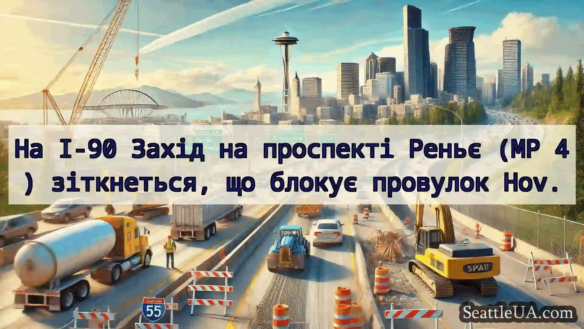 Транспортні новини Сіетла На I-90 Захід на проспекті Реньє