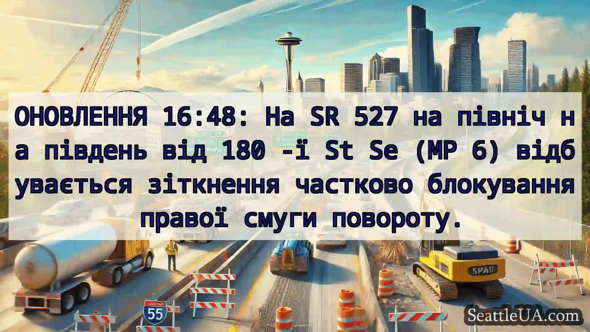 Транспортні новини Сіетла ОНОВЛЕННЯ 16:48: На SR 527 на