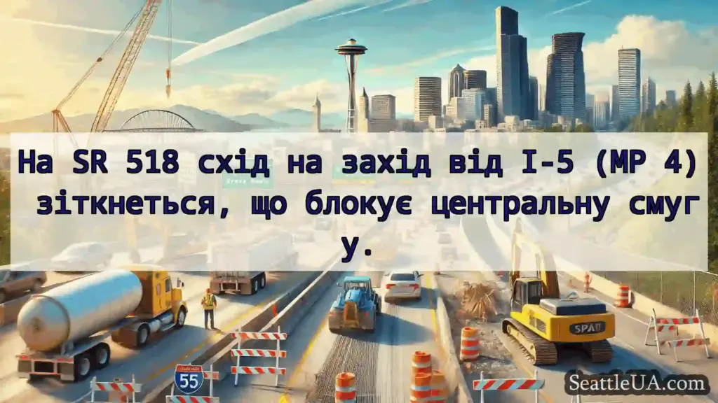 Транспортні новини Сіетла На SR 518 схід на захід від I-5