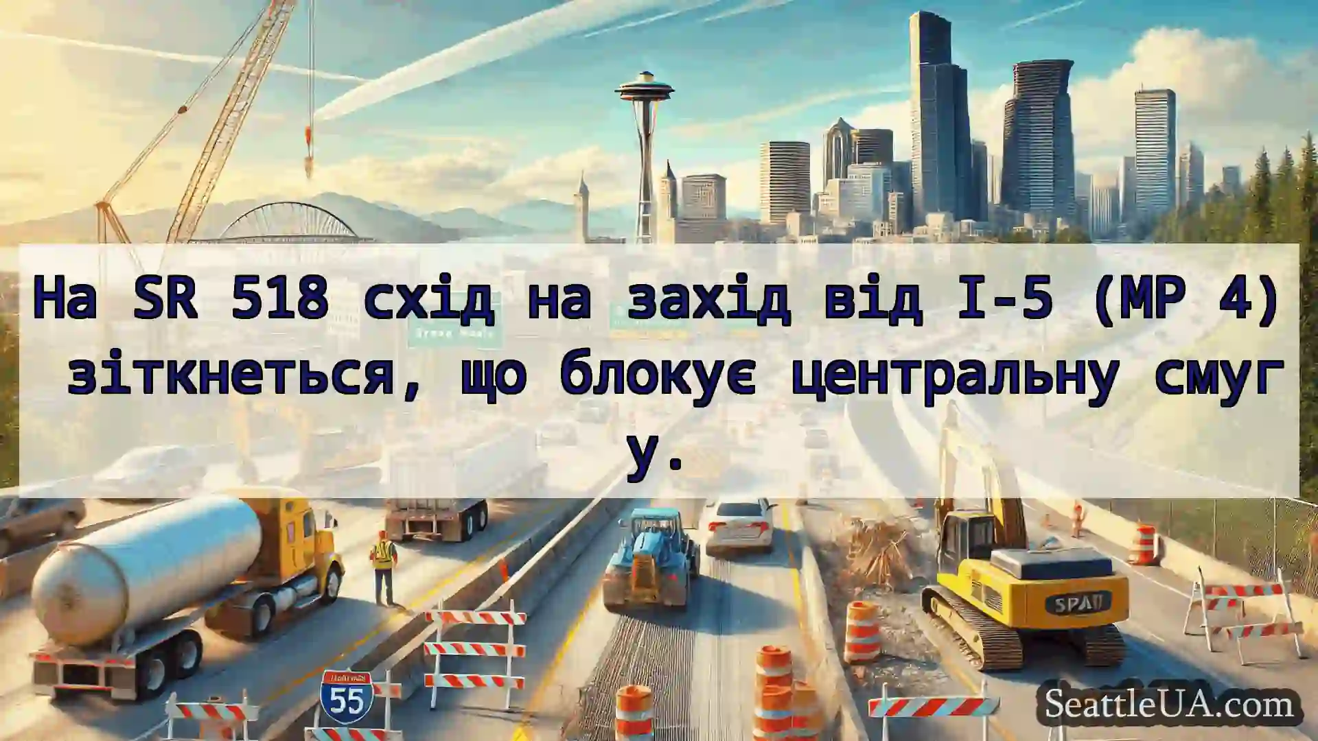 Транспортні новини Сіетла На SR 518 схід на захід від I-5
