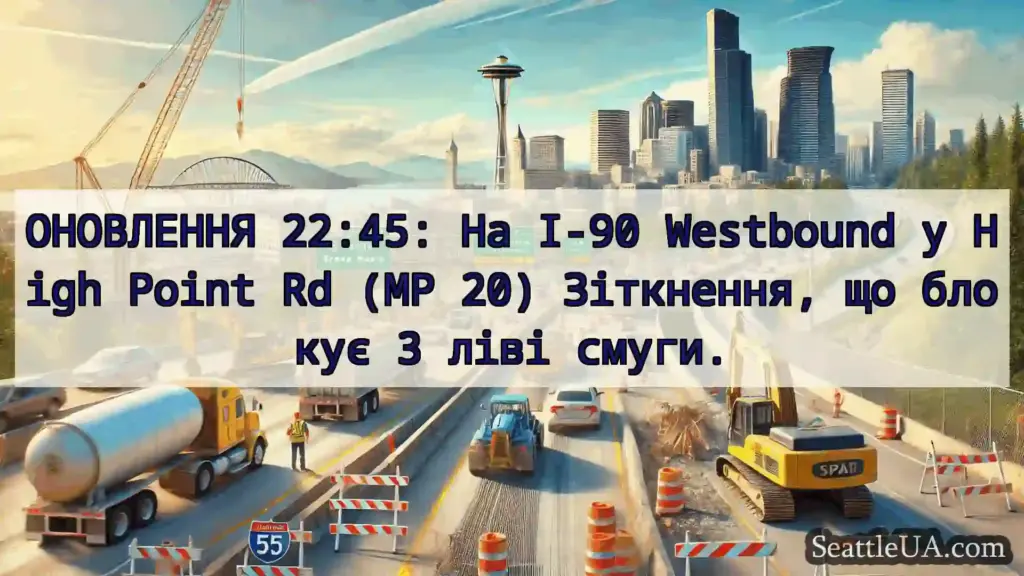 Транспортні новини Сіетла ОНОВЛЕННЯ 22:45: На I-90 Westbound