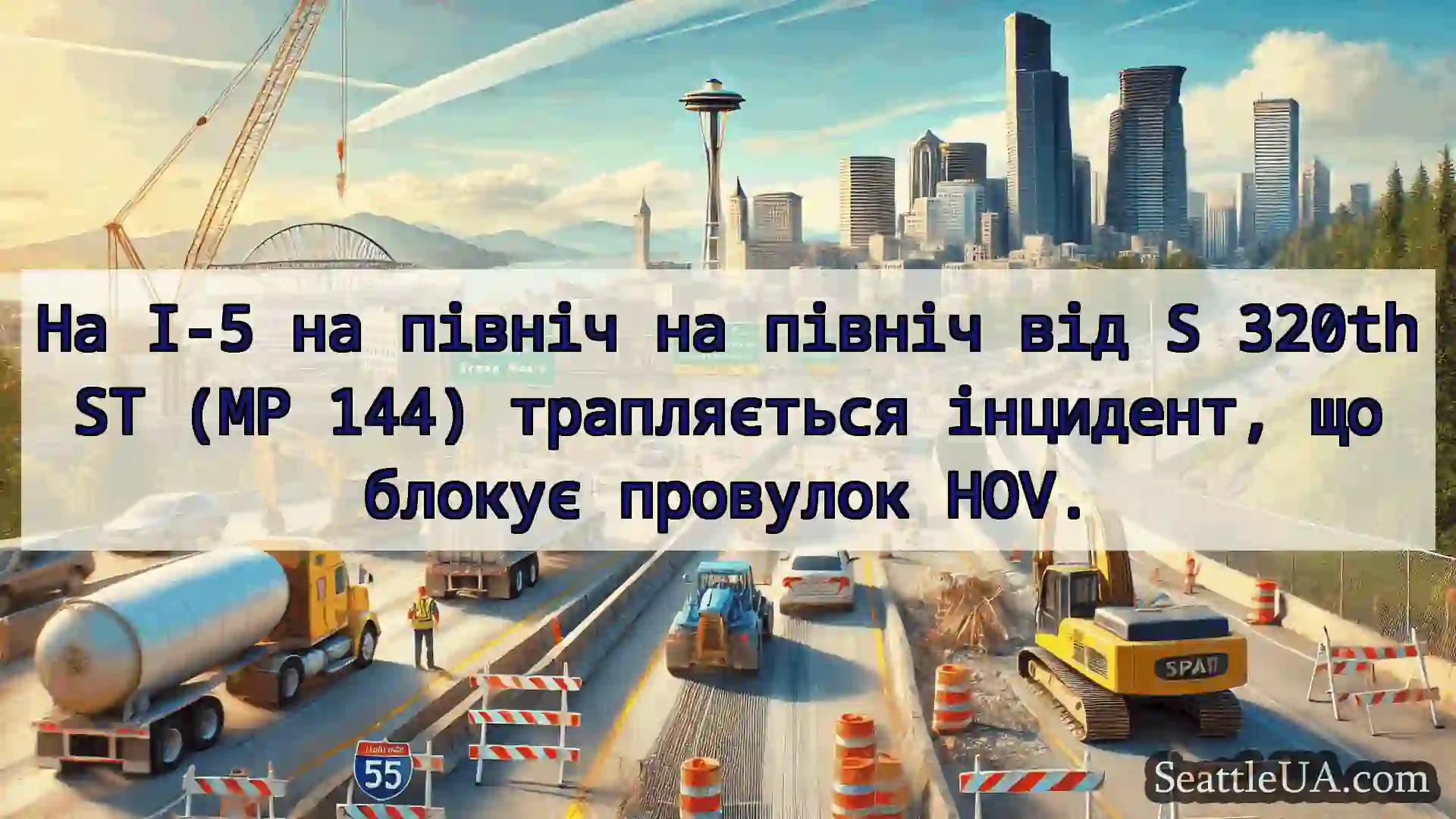 Транспортні новини Сіетла На I-5 на північ на північ від S
