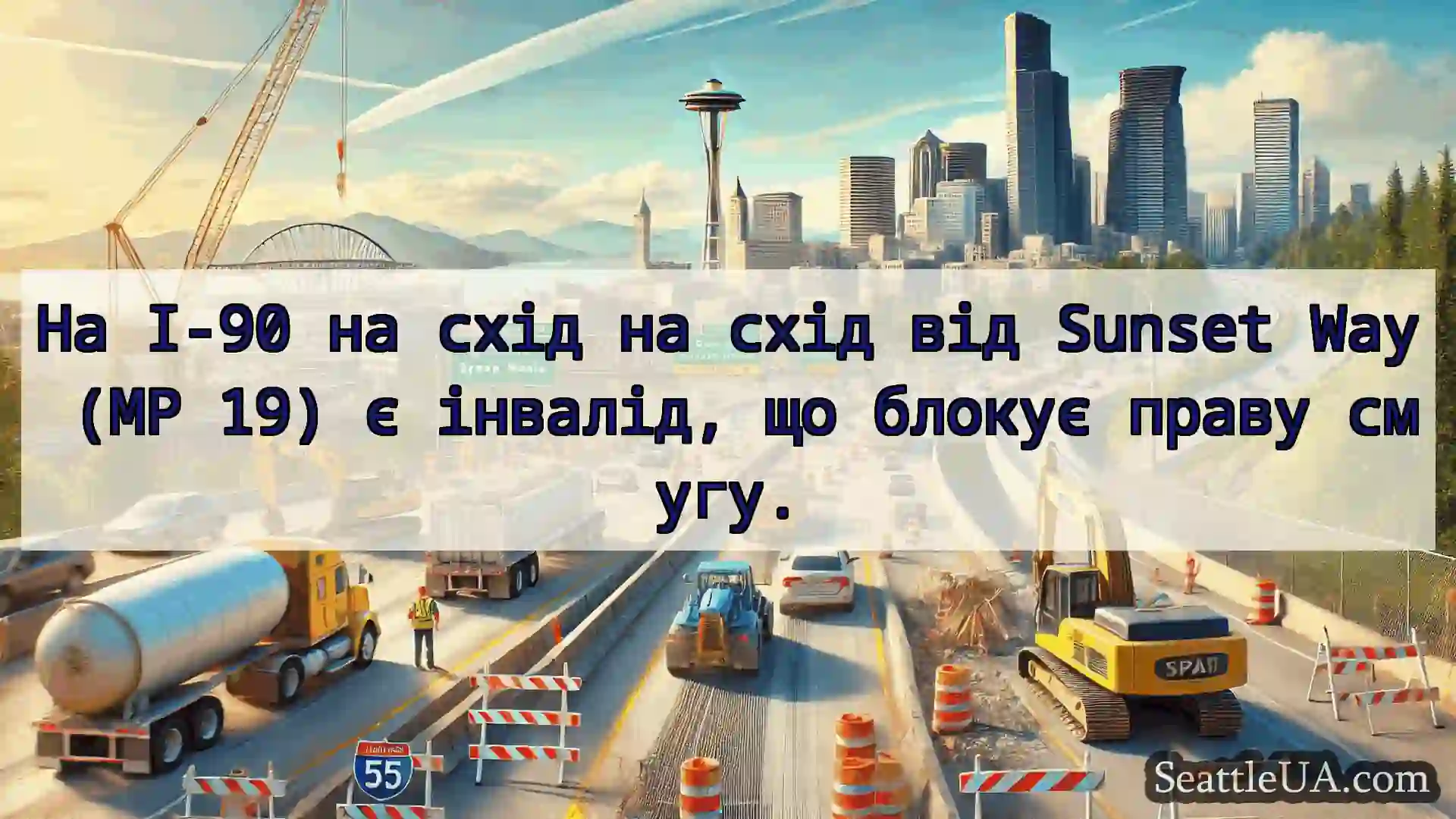 Транспортні новини Сіетла На I-90 на схід на схід від Sunset