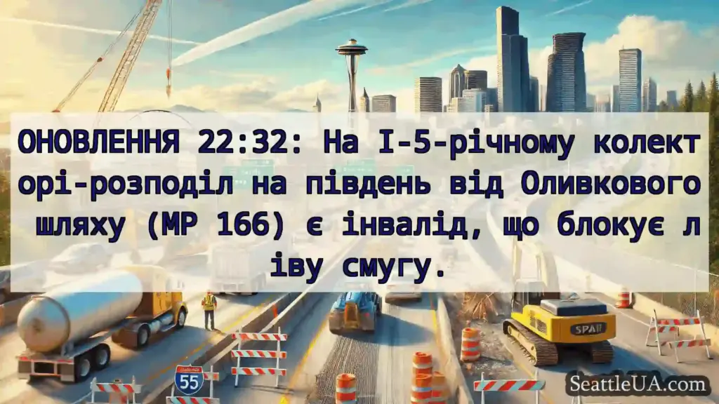 Транспортні новини Сіетла ОНОВЛЕННЯ 22:32: На I-5-річному