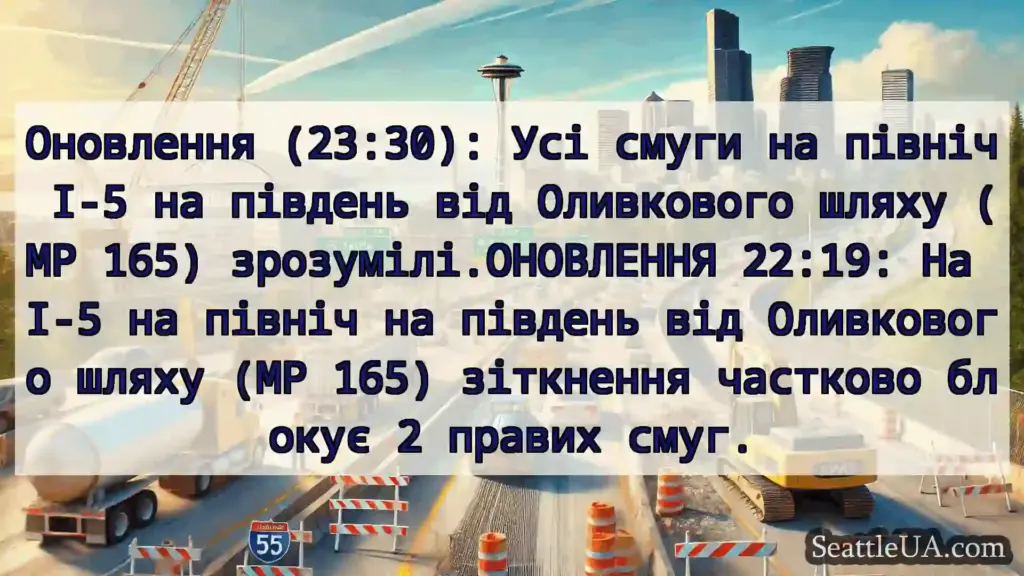 Транспортні новини Сіетла Оновлення (23:30): Усі смуги на