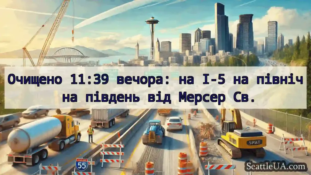 Транспортні новини Сіетла Очищено 11:39 вечора: на I-5 на
