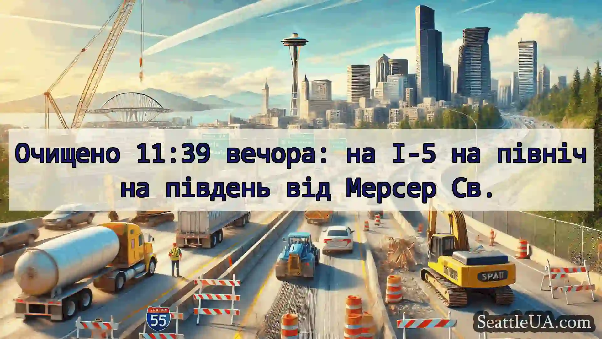 Транспортні новини Сіетла Очищено 11:39 вечора: на I-5 на