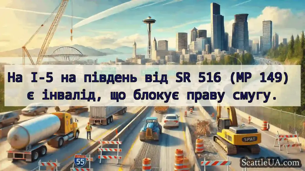 Транспортні новини Сіетла На I-5 на південь від SR 516 (MP
