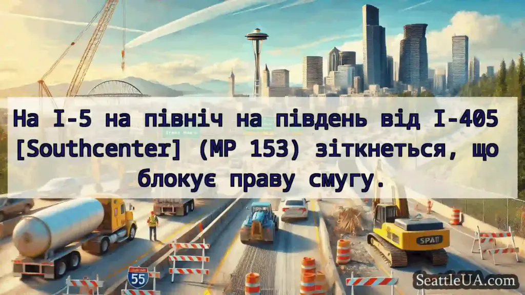 Транспортні новини Сіетла На I-5 на північ на південь від