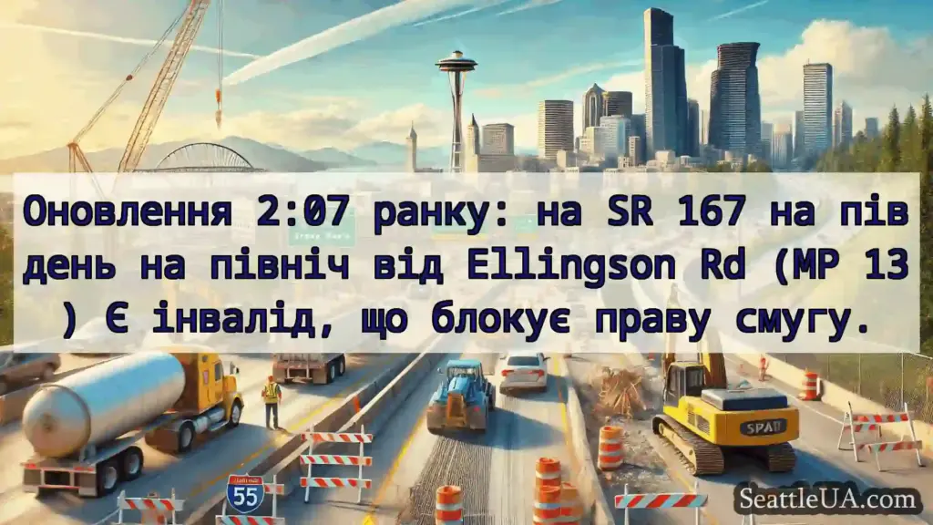 Транспортні новини Сіетла Оновлення 2:07 ранку: на SR 167 на