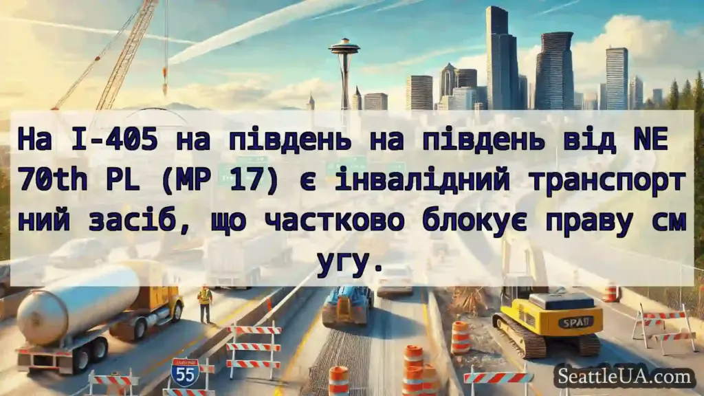 Транспортні новини Сіетла На I-405 на південь на південь від