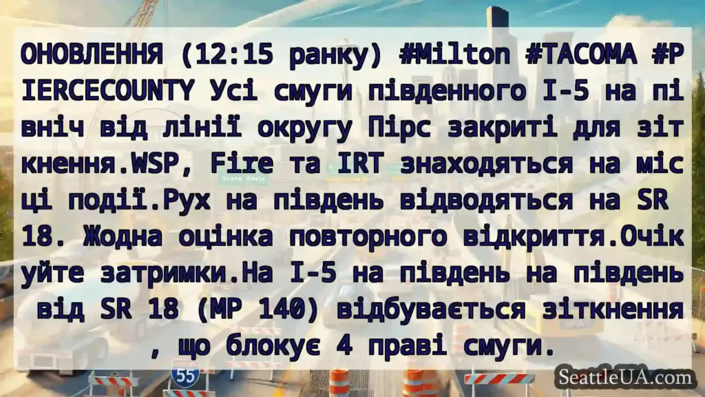 Транспортні новини Сіетла ОНОВЛЕННЯ (12:15 ранку) #Milton