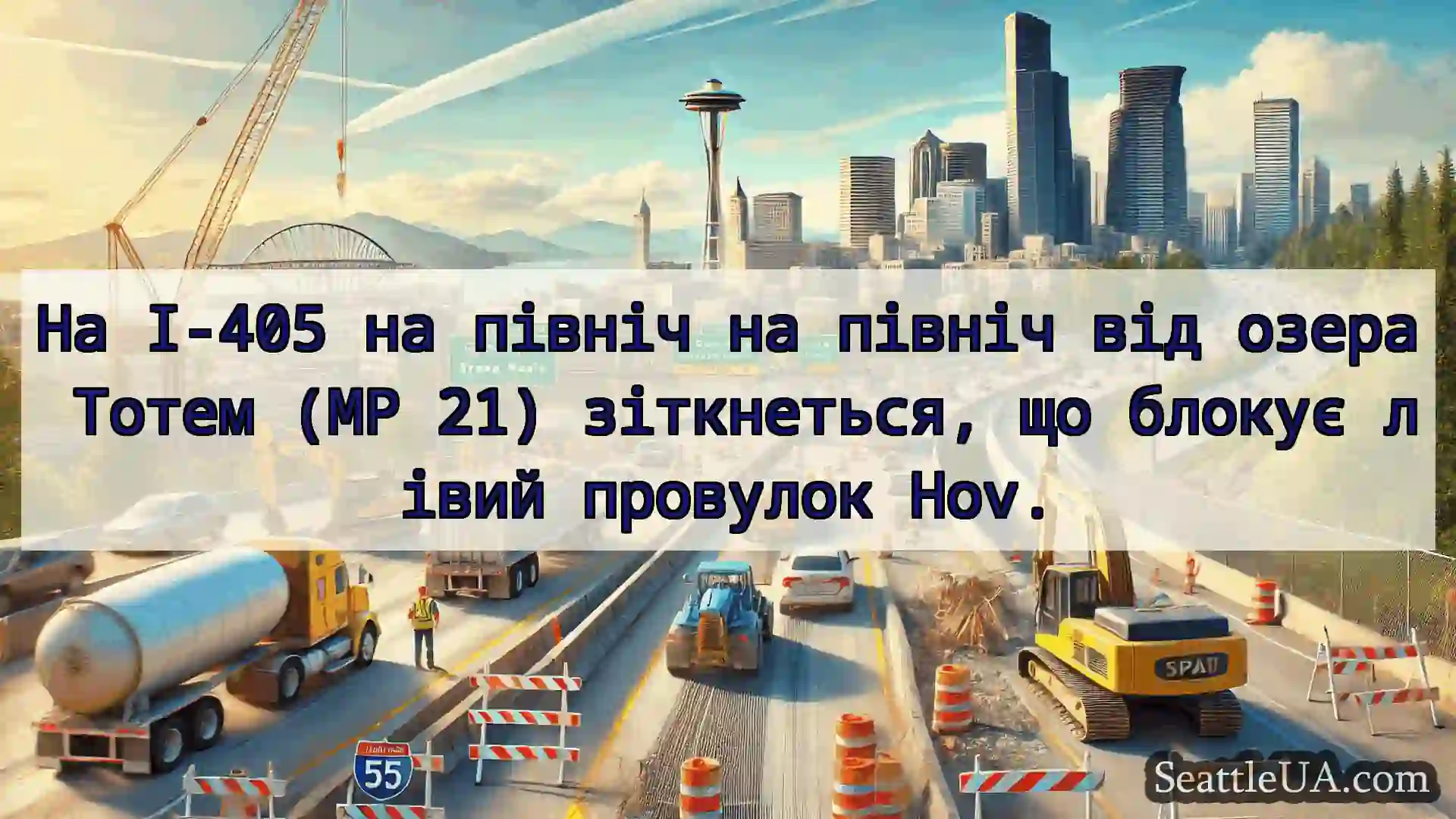 Транспортні новини Сіетла На I-405 на північ на північ від
