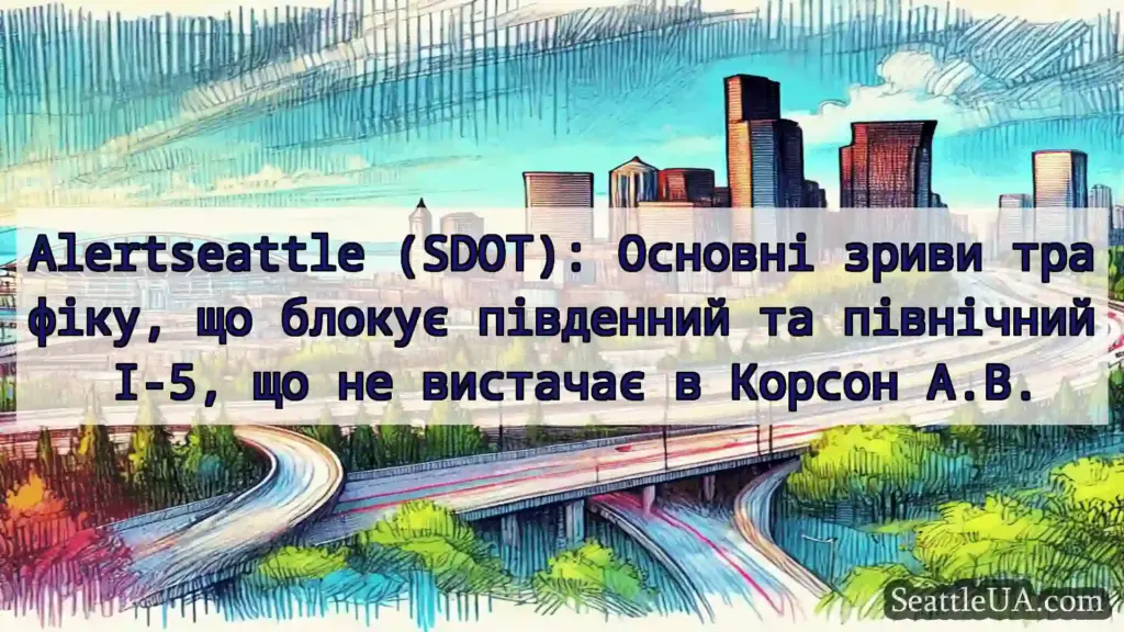 Транспортні новини Сіетла Alertseattle (SDOT): Основні зриви