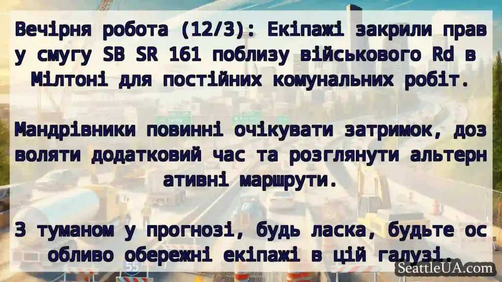 Транспортні новини Сіетла Вечірня робота (12/3): Екіпажі