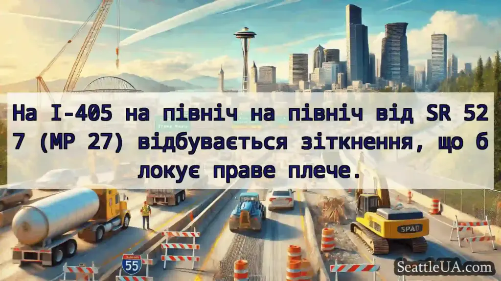 Транспортні новини Сіетла На I-405 на північ на північ від