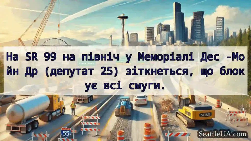 Транспортні новини Сіетла На SR 99 на північ у Меморіалі Дес