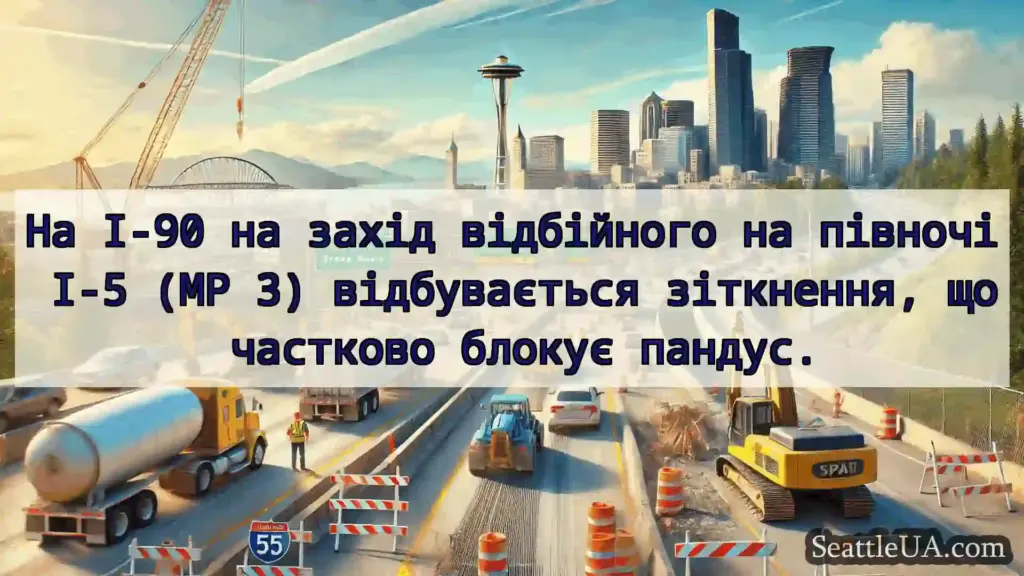 Транспортні новини Сіетла На I-90 на захід відбійного на