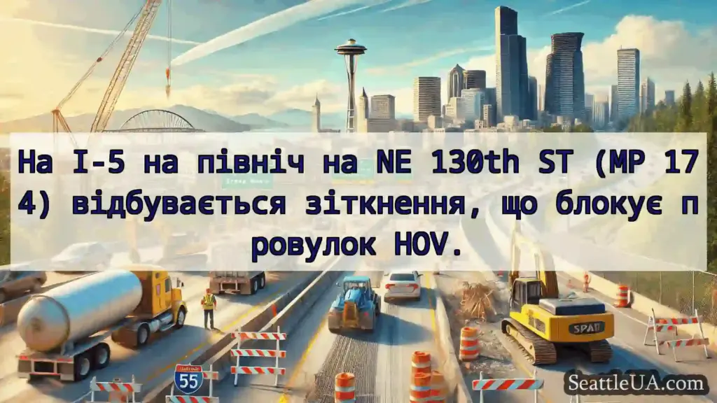 Транспортні новини Сіетла На I-5 на північ на NE 130th ST
