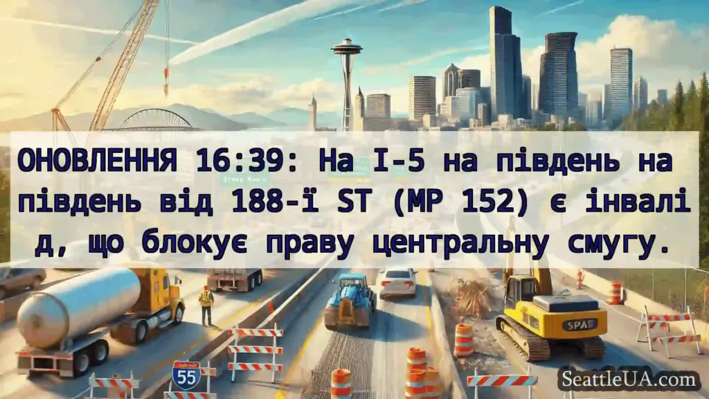 Транспортні новини Сіетла ОНОВЛЕННЯ 16:39: На I-5 на південь