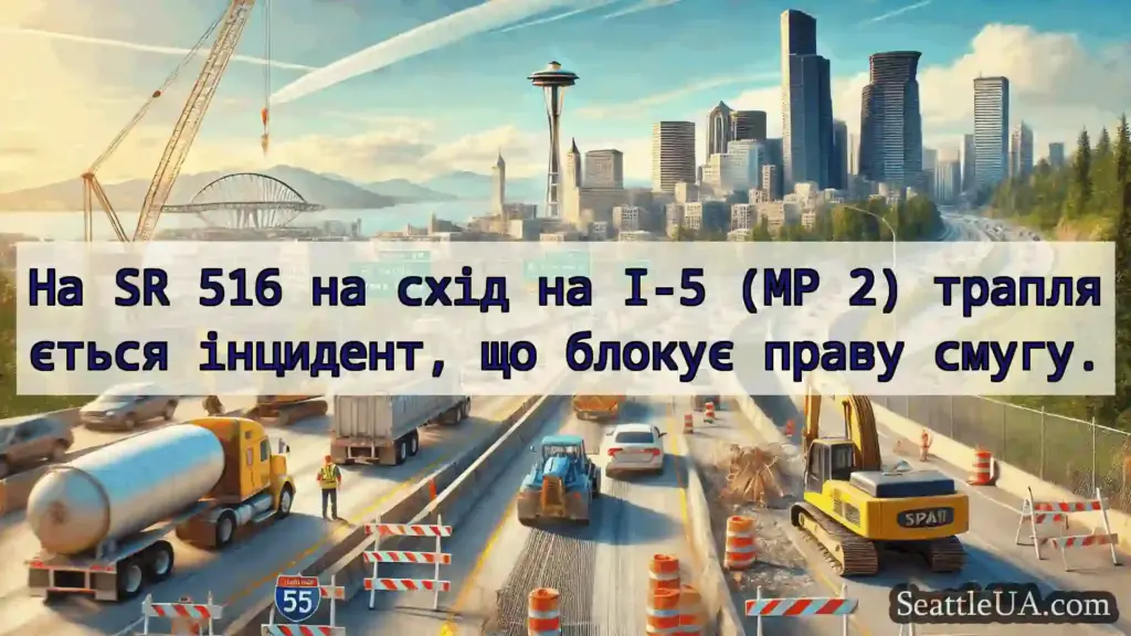 Транспортні новини Сіетла На SR 516 на схід на I-5 (MP 2)
