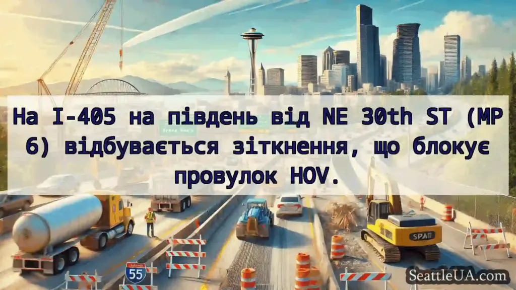 Транспортні новини Сіетла На I-405 на південь від NE 30th ST