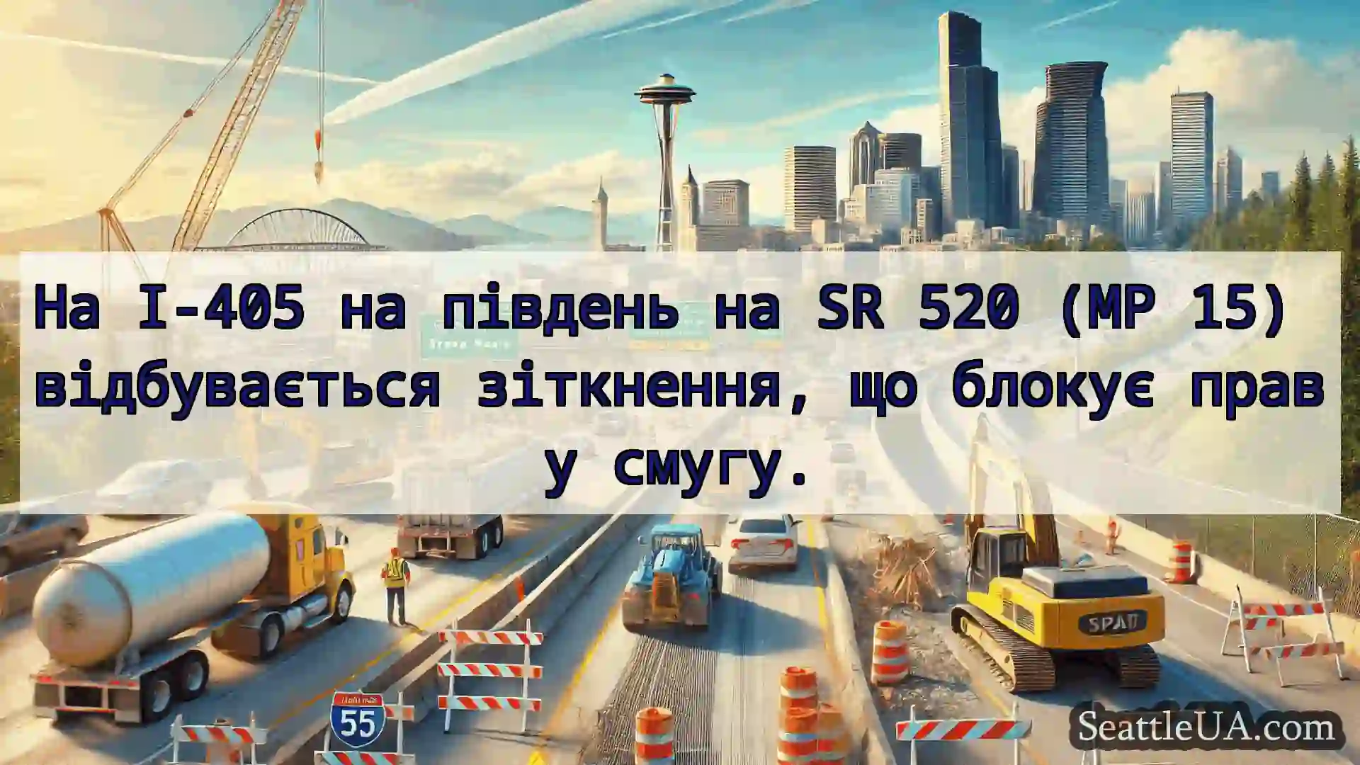 Транспортні новини Сіетла На I-405 на південь на SR 520 (MP