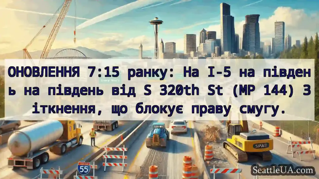 Транспортні новини Сіетла ОНОВЛЕННЯ 7:15 ранку: На I-5 на